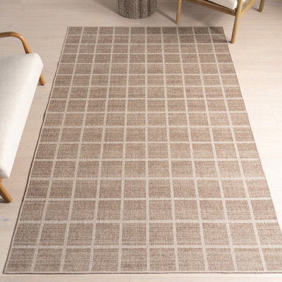 Daena Checkered Machine Washable Area Rug