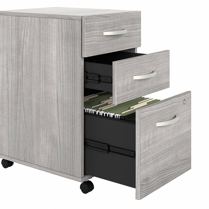 Classeur vertical mobile 3 tiroirs Katye, Gris platine