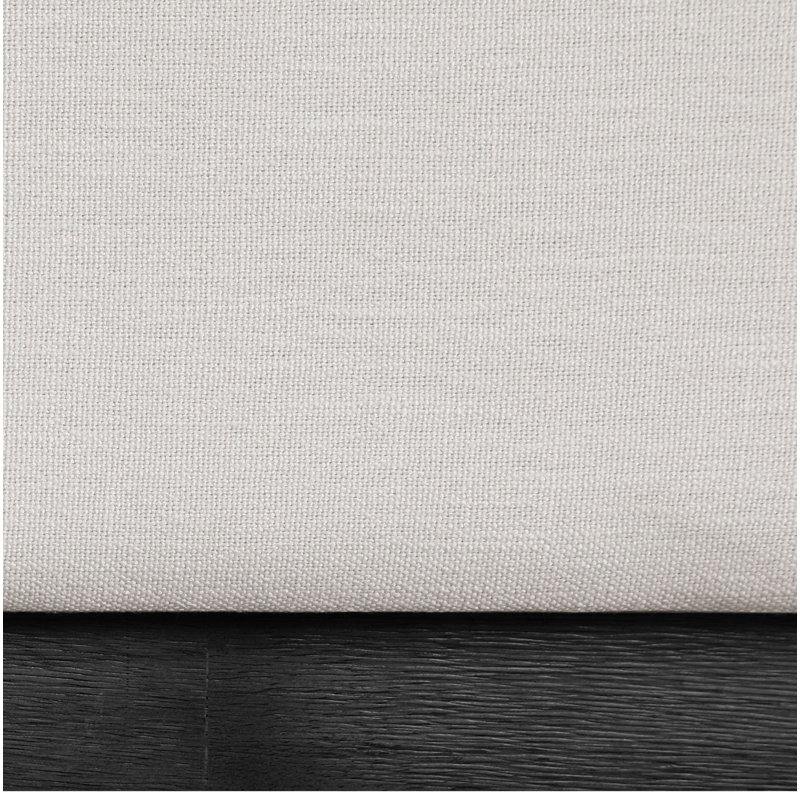 Lit à panneaux tapissier Chamblis, Tissu texturé en lin beige, Simple