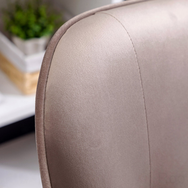 Fauteuil d'appoint de style contemporain capitonné en velours soyeux, Rose pâle