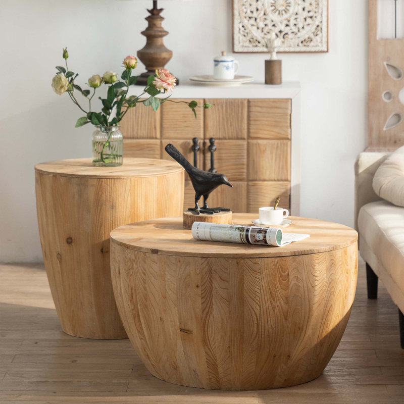 Bucket Shaped Coffee Table Set(Two-Piece Set)