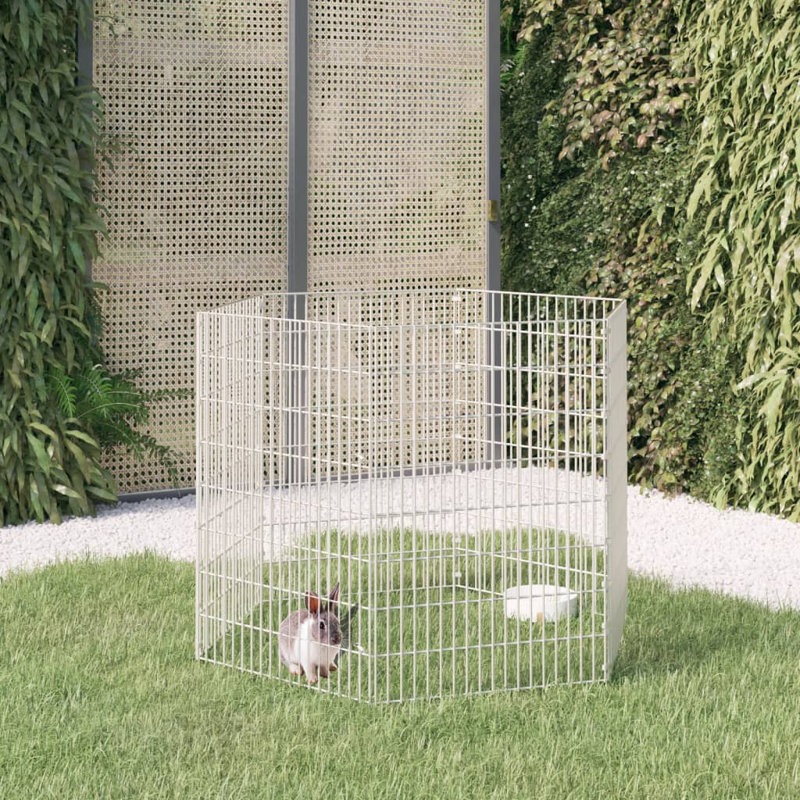 Enclos pour animaux 17 parcours en fer galvanisé, H 31,5 po x l 21,3 po x P 21,3 po, 6 panneaux