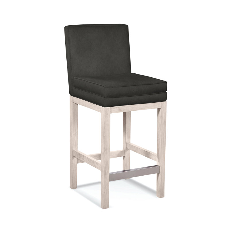 Upholstered Stool, Gray Sugar Performance; 0863-84, Bisque Finish