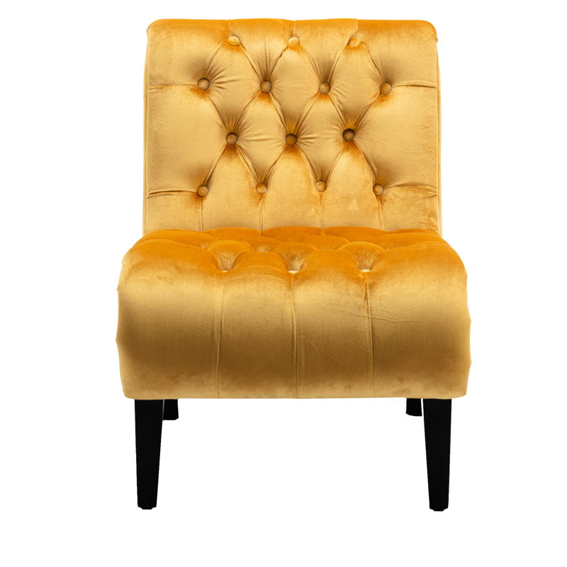 Fashionable Mustard Velvet Comfortable Chair For Dining And Living Rooms - Solid +Plywood Structure, Good Resilience Filler, Quick Assembly Comfortable, Velvet, Accent Chair, Kitchen Areas, Soft