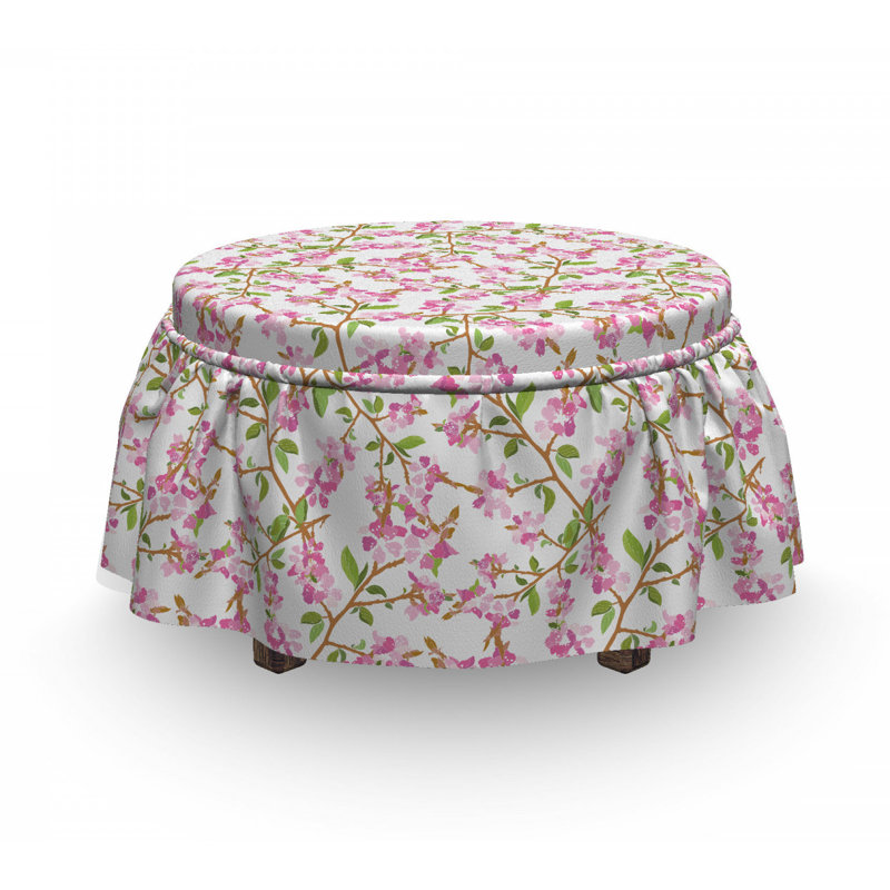 Housse pour repose-pieds à feuilles floral