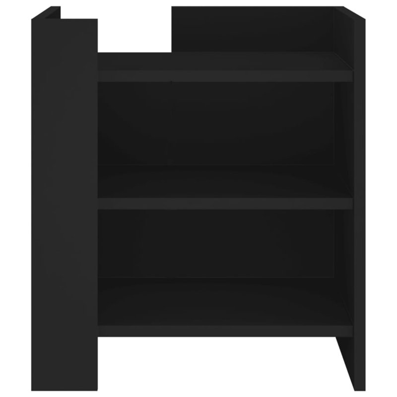 Rafnar 45cm W Manufactured Wood Bedside Table, Black
