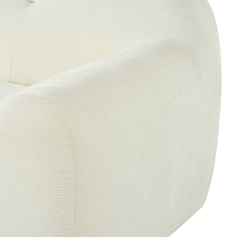 Canapé en tissu 3 places avec design capitonné, Beige