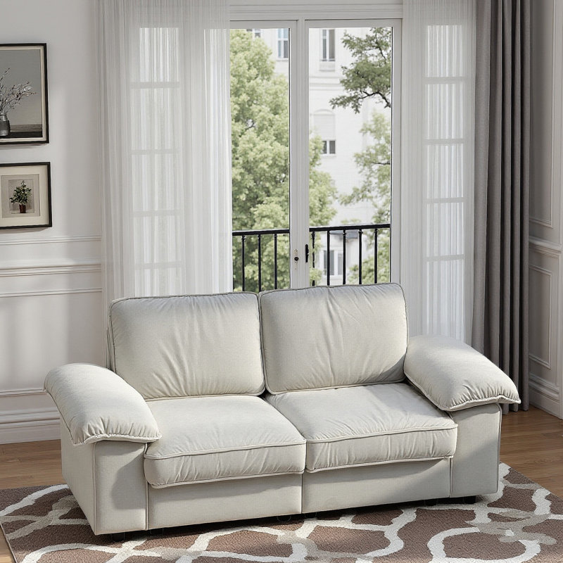 Canapé de rangement compact avec compartiments cachés, idéal pour les petits espaces de vie et les maisons contemporaines, confortable pour se détendre et recevoir