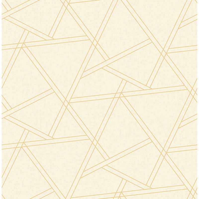 Papier peint géométrique non encombré Seabrook Designs, Parchemin / or métallique