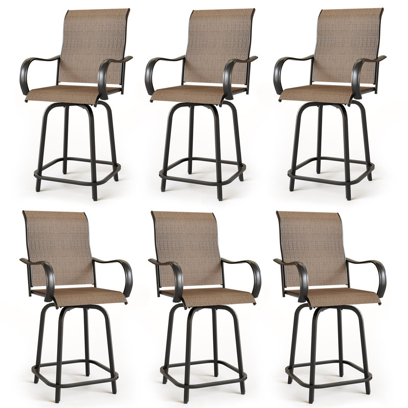 Bhairavi 27" Patio Bar Stool, Brown