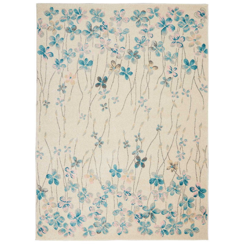 Zaizi Floral Area Rug, Rectangle 2' x 4'