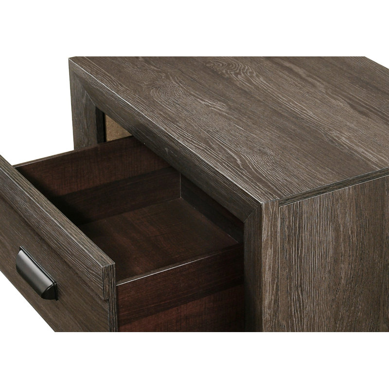 Commode contemporaine à six tiroirs, commode de chambre rustique avec cadre en bois