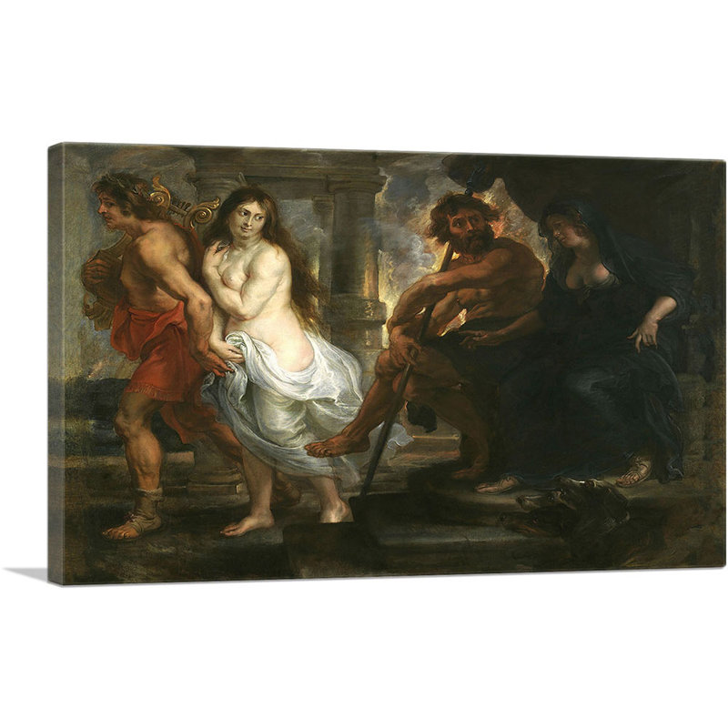 «Orpheus and Eurydice 1638» par Peter Paul Rubens, reproduction d'art sur toile tendue, H 18 po x l 26 po x P 1,5 po