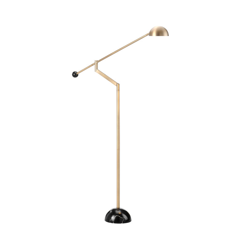 Lampe sur pied en marbre 62,5 "avec abat-jour doré