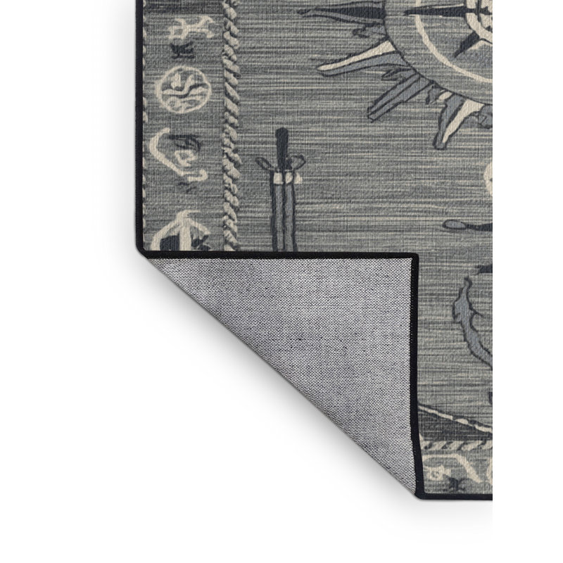  Tapis nautique lavable gris marine, Rond 4 pi