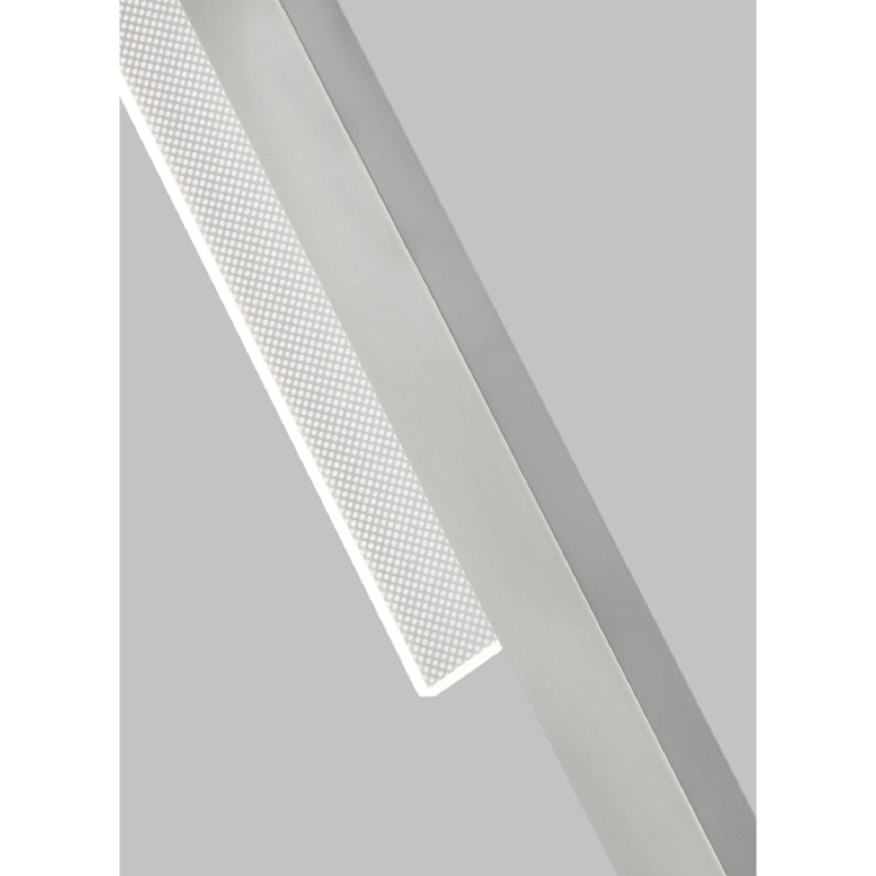 Klee 1 - Light LED Armed Sconce, 26.5 H x 4.3" W x 3.4" D, Polished Nickel/White Marble