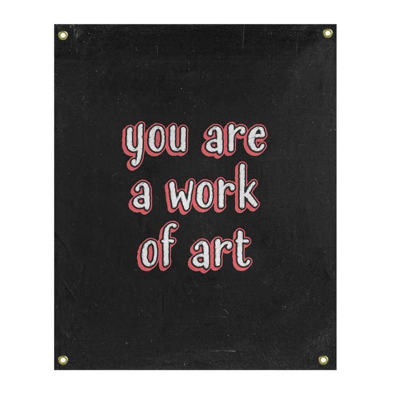 Tapisserie en polyester tableau noir quot, H 80 po x l 59 po, Rouge