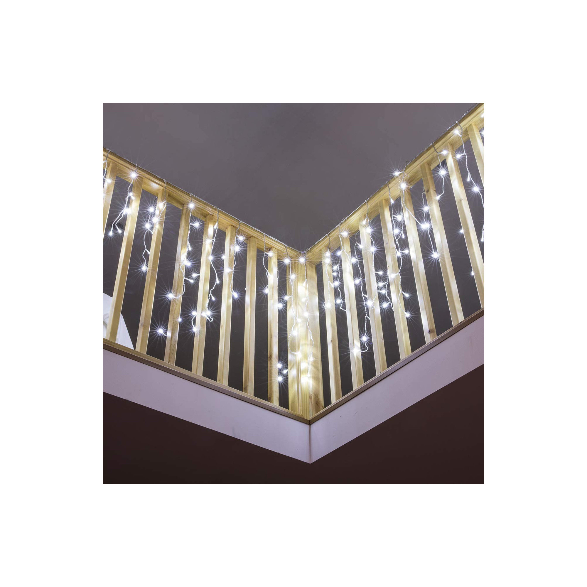 400 LED 32 FT Icicle Lights, White