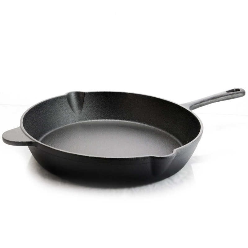 Poêle à frire ronde en fonte pré-assaisonnée de 12 pouces Addlestone de General Store, poêle robuste pour cuisinière, four ou barbecue