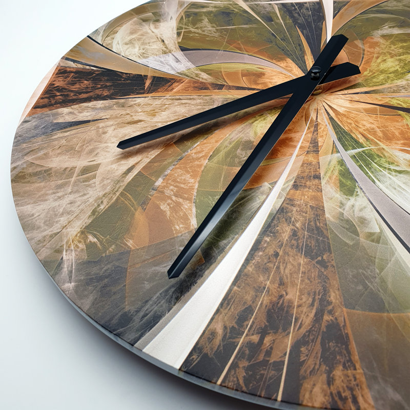 Horloge murale 15,75 po Treyson, Brun / moutarde