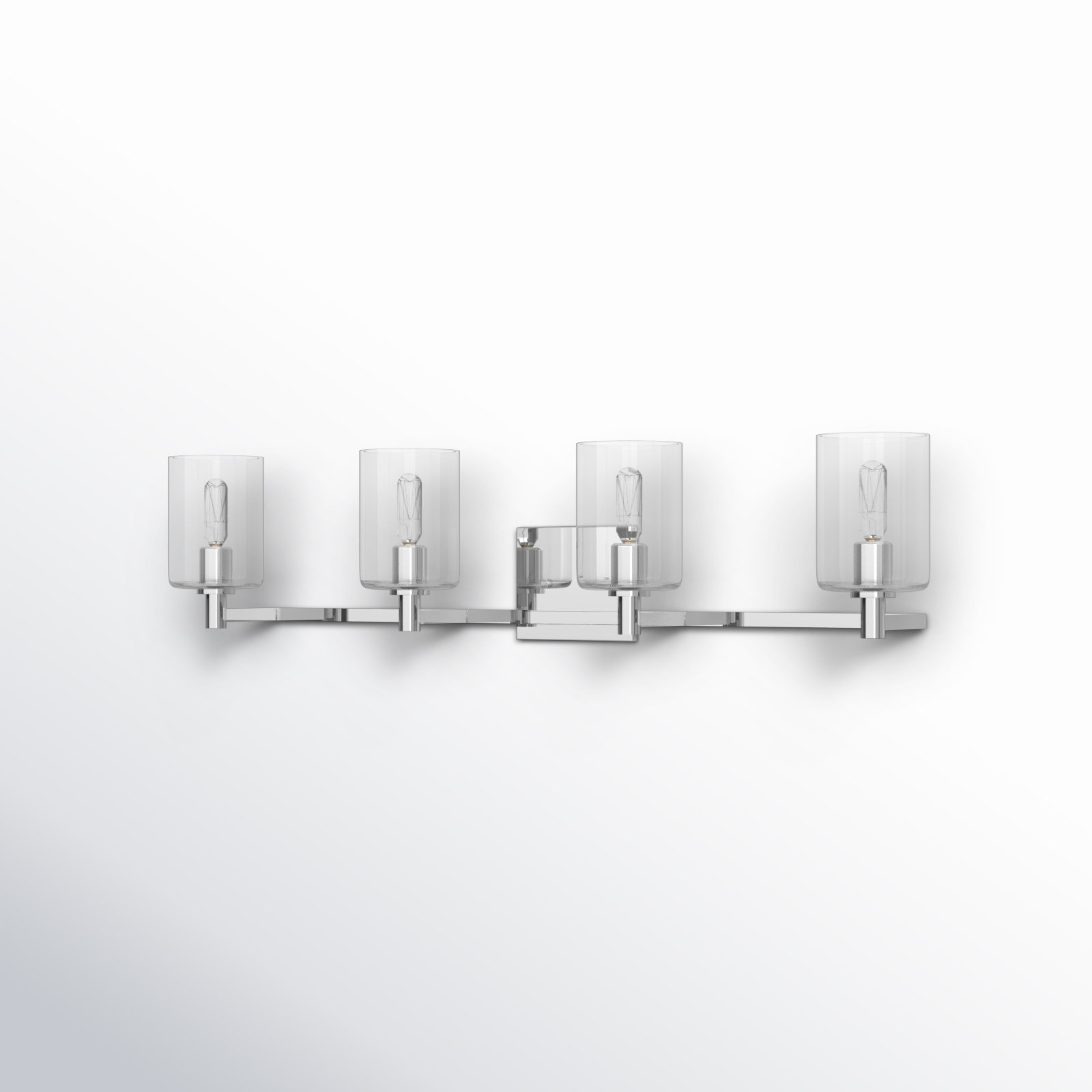 Haines 4 Light Transparent Dimmable Vanity Light, Chrome