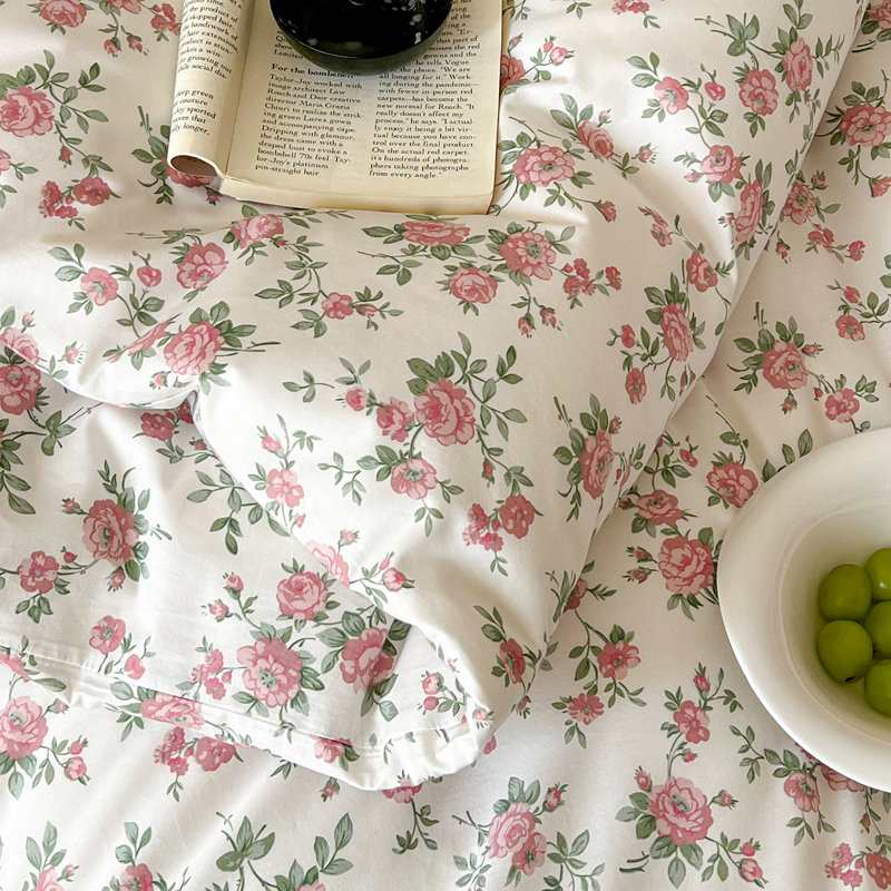 Microfiber Floral Print Comforter Set