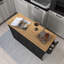 Chariot de cuisine 54,3 "en bois massif avec porte-épices et porte-serviettes-661215164