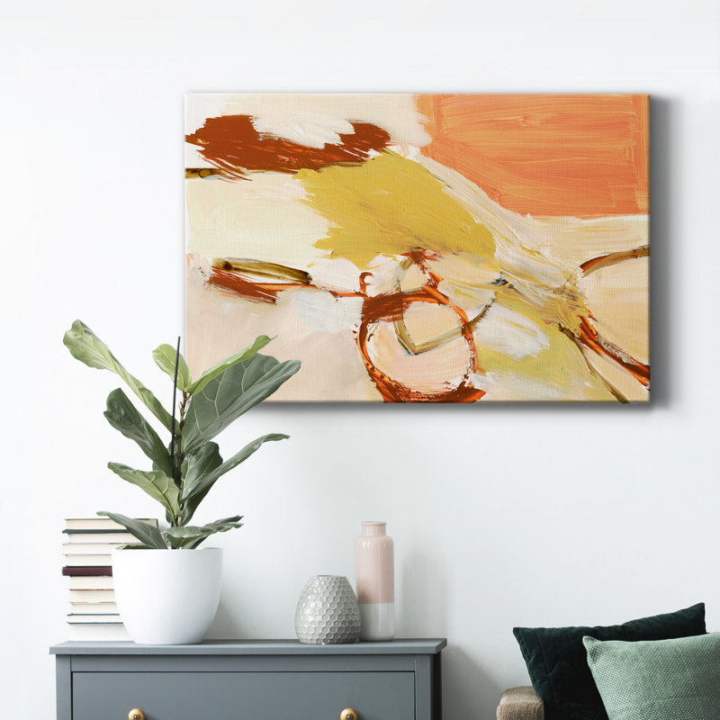 Safran et Sienne I - reproduction sur toile tendue, H 36 po x l 24 po x P 1 po
