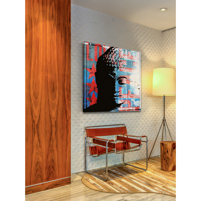« bouddha graffiti » par rick martin, reproduction d’art sur toile tendue, H 40 po x l 40 po x P 1,5 po