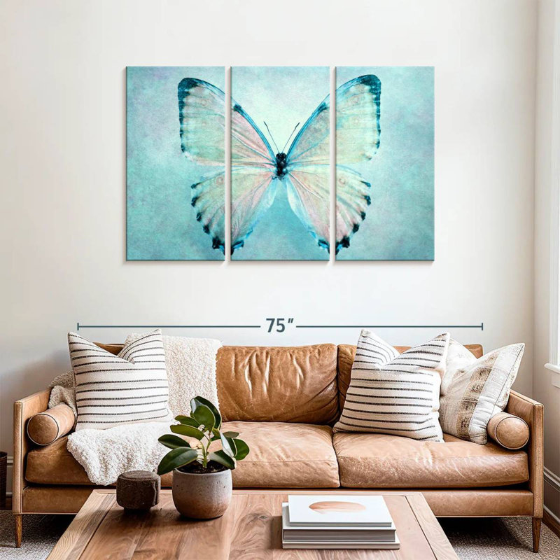 Brampt Delicate Blue Butterfly, 36" H x 57" W