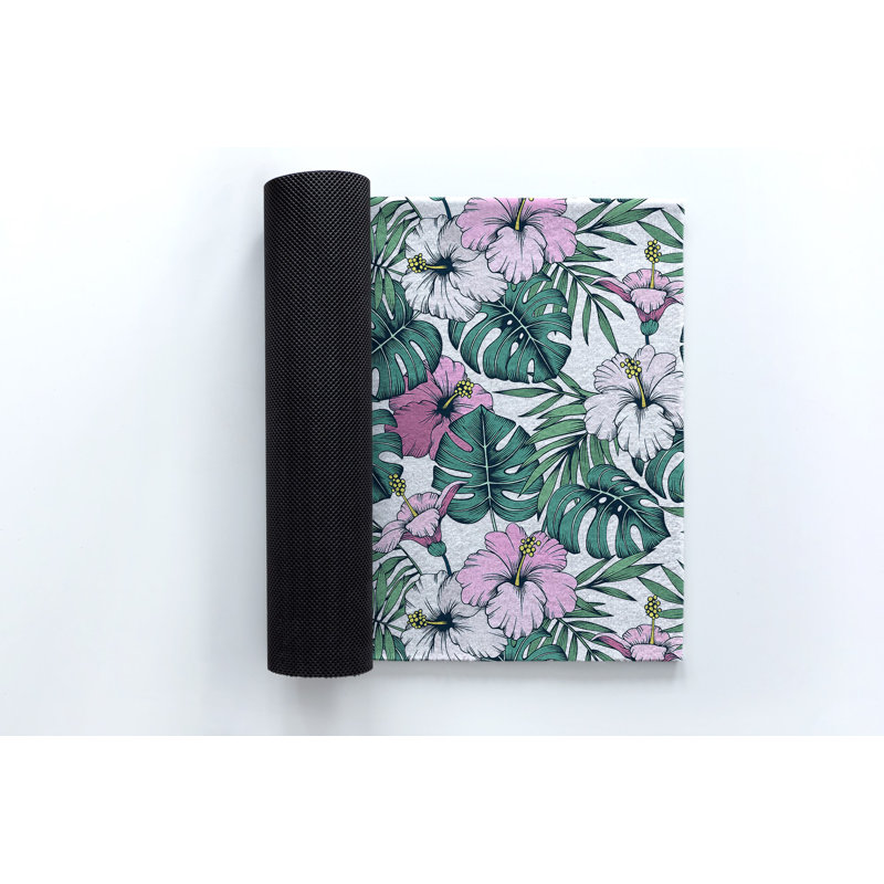 Non-Slip Floral Outdoor Doormat