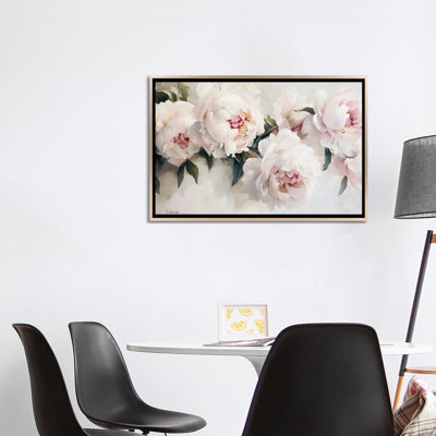 White Peonies - Framed Wall Art Print