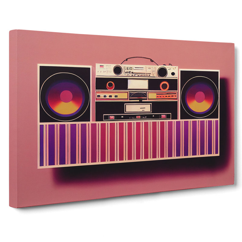 Retro Boombox Art Vol.4 - Wrapped Canvas, 50cm H x 76cm W x 3cm D