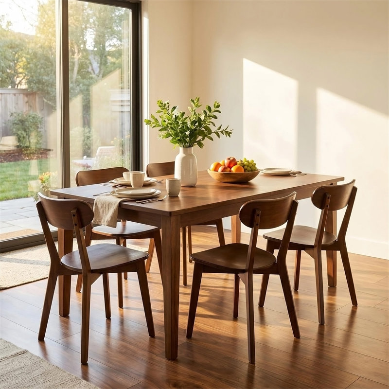 Chaises de salle à manger 100 % bois massif, ensemble de 4, Bois, Bois