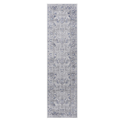 Naar Marfi Area Rugs, Grey/Blue/Oriental Accent Power Loom Machine -Crafted Rug