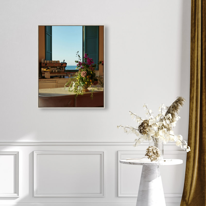 Morning Espresso Print by Oliver Gal, 25"H x 31"W, Silver Floater Frame