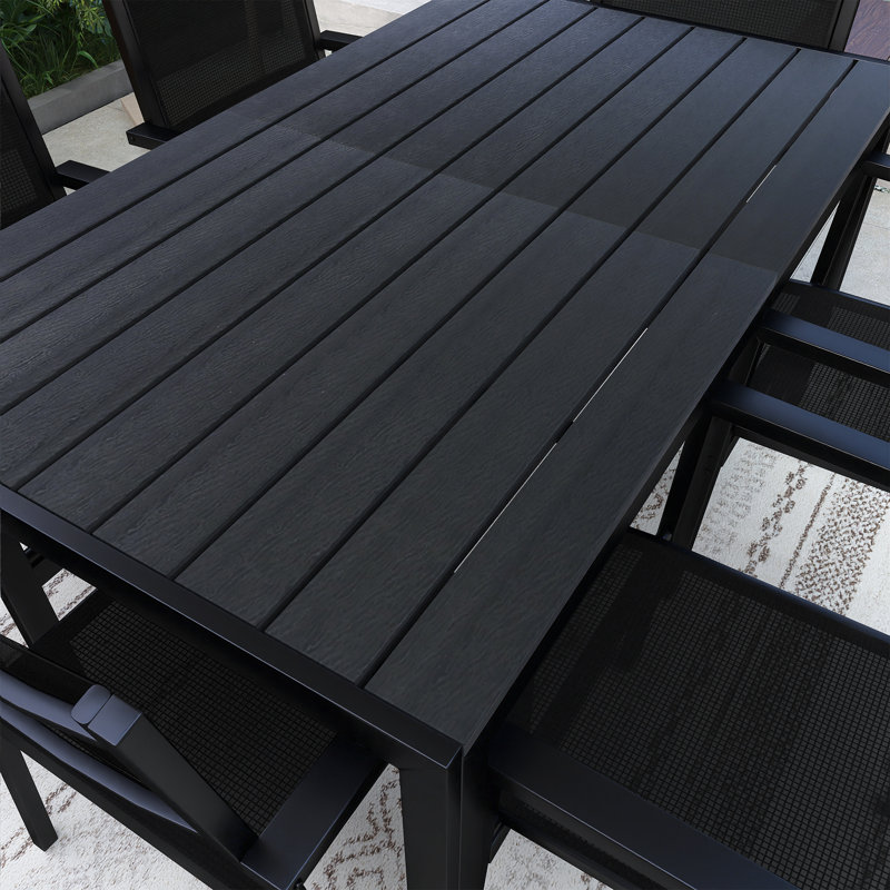 High-Quality Steel Outdoor Table And Chair Set, Suitable For Patio, Black