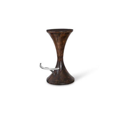 Marley Bar Stool, Perfect Brown, Stainless Steel Foot Rest
