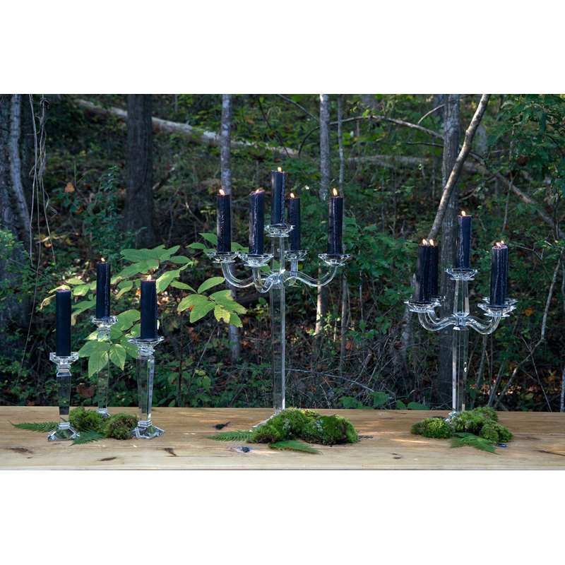 Bougeoir de table en verre, H 14,75 po x l 4 po x P 4 po