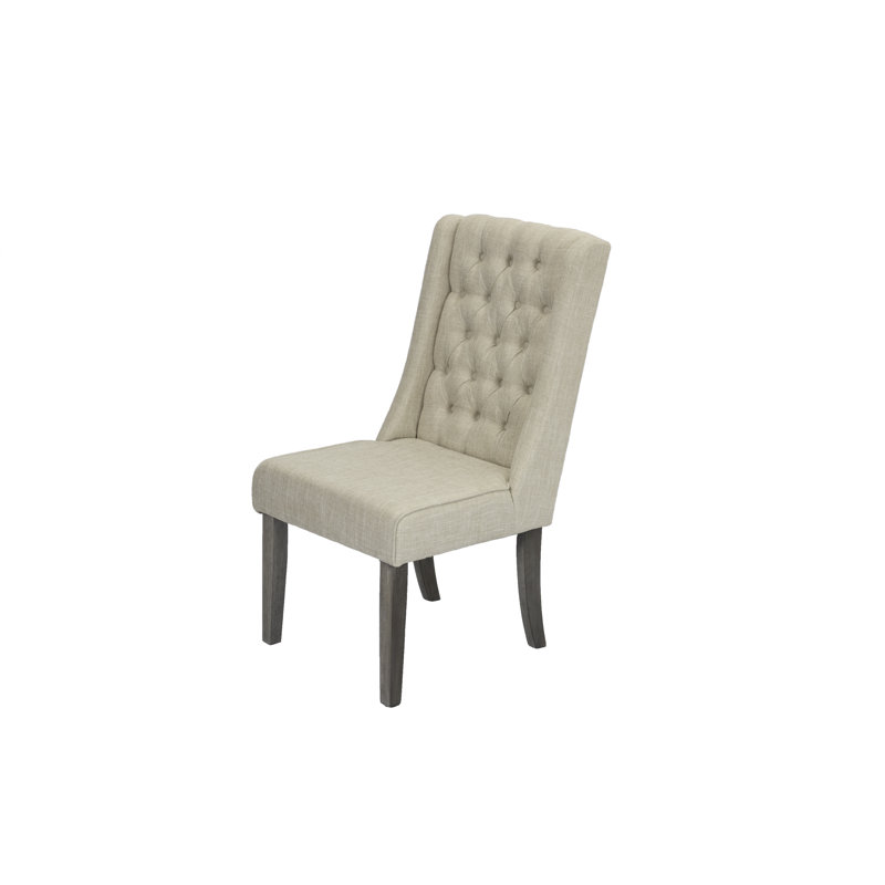 Chaise d'appoint rembourrée Dions, 1, Gris rustique / beige