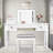 Vanity Set With Mirror And Stool - Makeup Vanity Table With Storage Drawers And Organizer, Space-Saving Design For Small Bedrooms