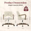 Chaise de bureau pivotante à hauteur ajustable avec roulettes - siège à dossier moyen en tissu, base en bois-636288513-636288519