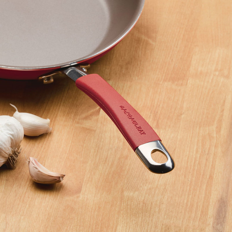 Rachael Ray Red 10-Piece Nonstick Aluminum Cookware Set