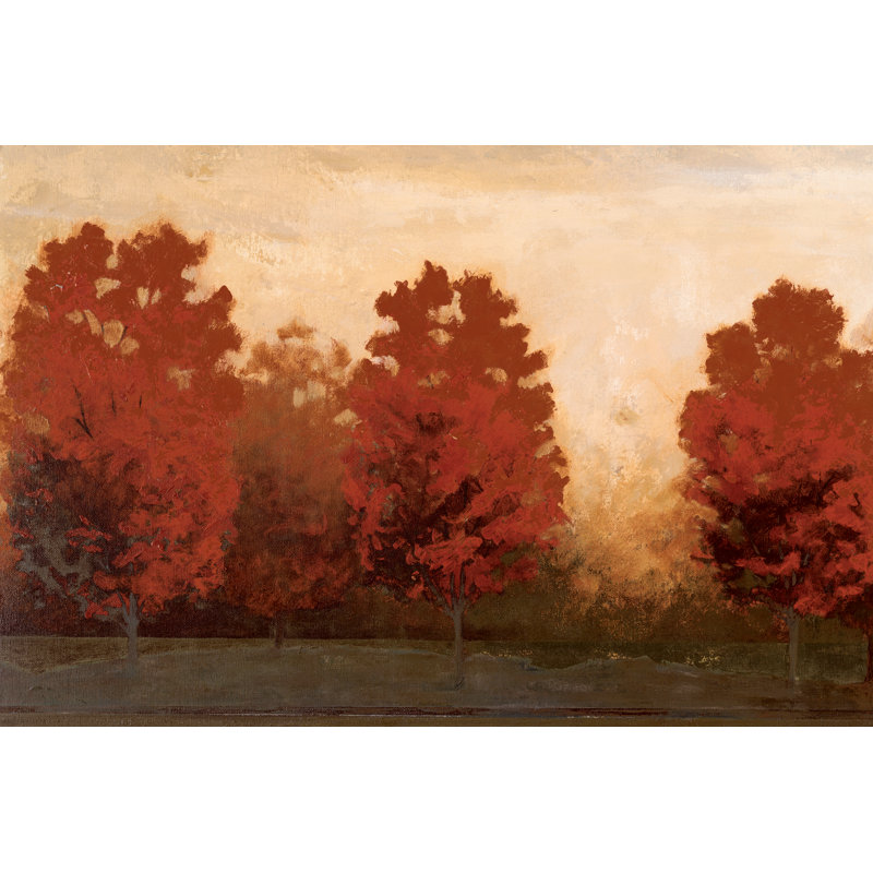 Autumn Tree Line - Wrapped Canvas Painting, 30cm H x 46cm W x 3.8cm D