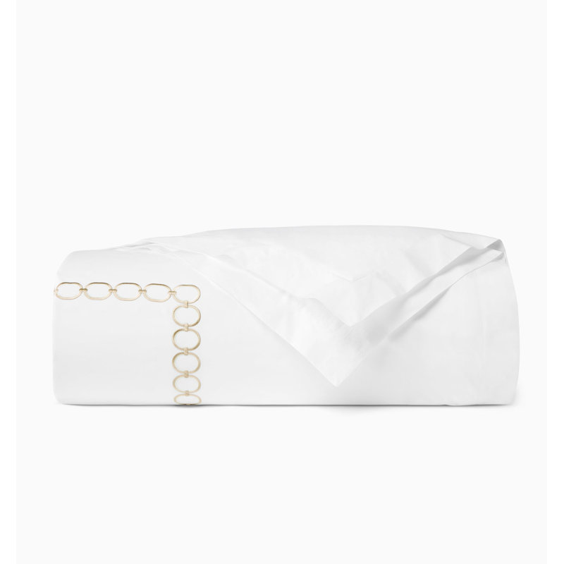 Catena Duvet Cover, White/Sand, King Duvet Cover