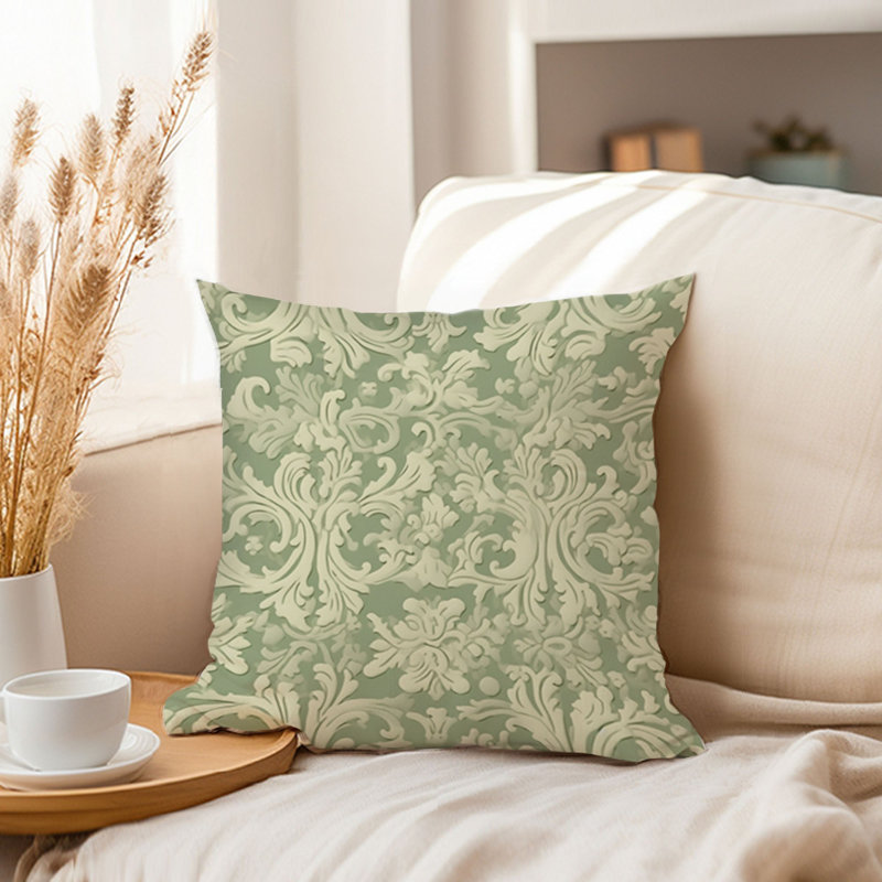 Botanical William Morris Style Damask Pattern XI Classic & Traditional, 20"H x 20"W