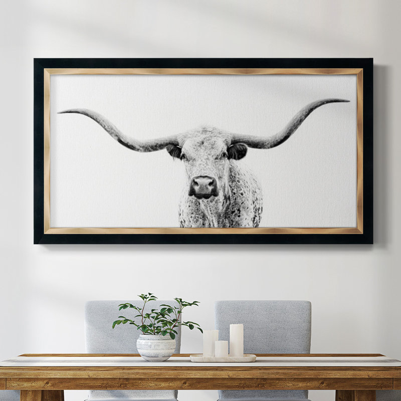 " Longhorn Gaze ", 29" H x 53" W x 1" D