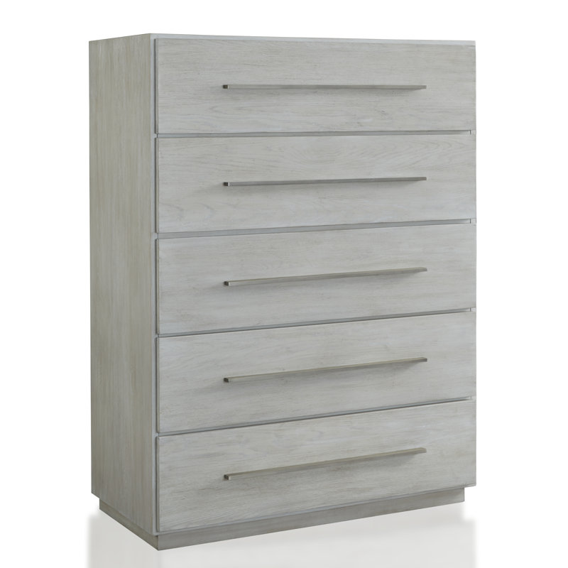 Jabien 40'' W 5 - Drawer Dresser, Cotton Gray