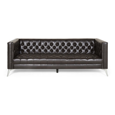 86.75 " Faux Leather Sofa