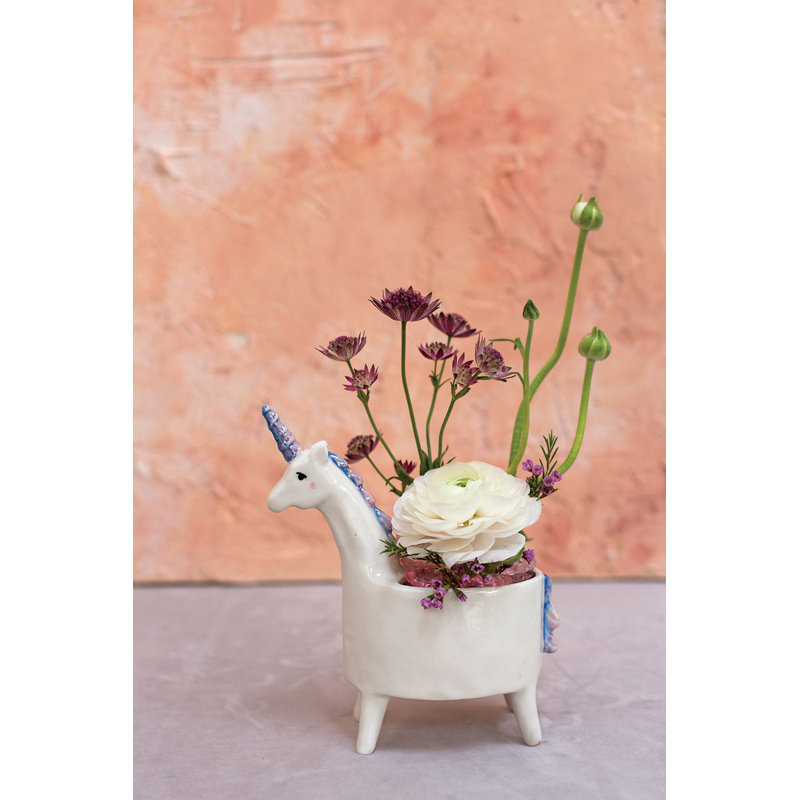 Pot à fleurs statue en céramique Gijsje, H 7 po x l 5,75 po x P 3 po